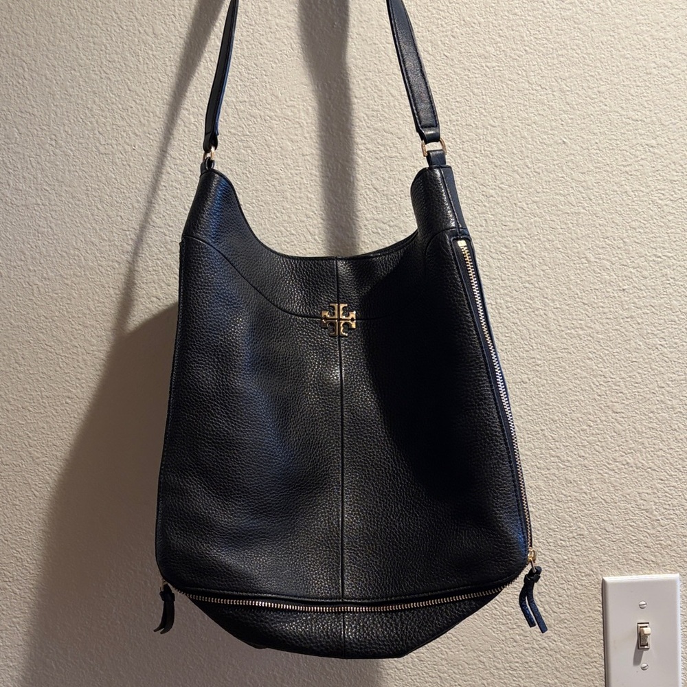 Tory Burch Black Leather Hobo Bag